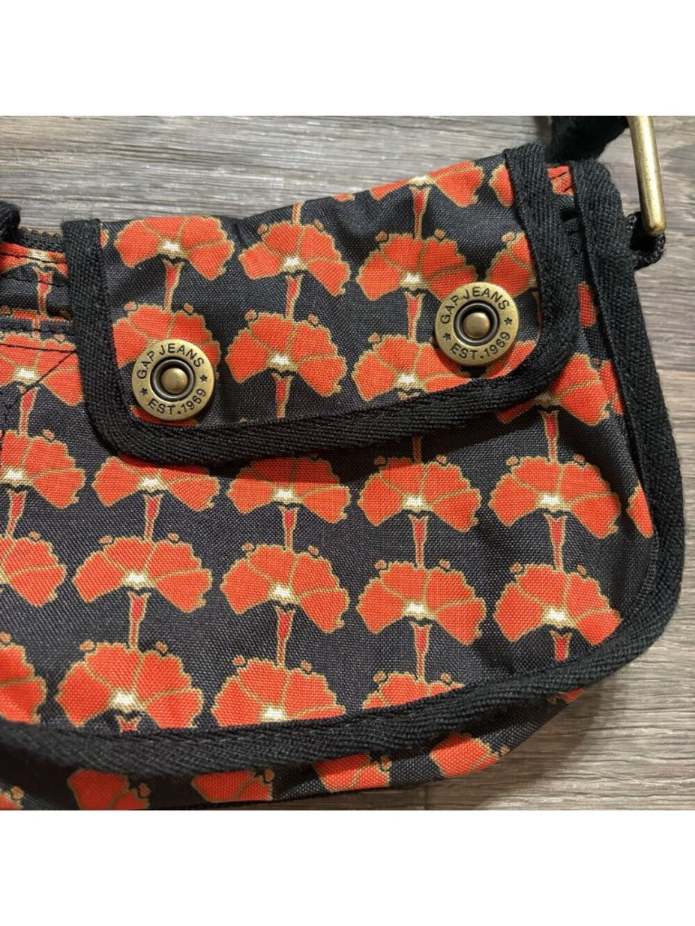 Vintage GAP Baguette Mini Poppy Shoulder Bag Purse Cargo Front Pockets Y2K 00s - Picture 9 of 12